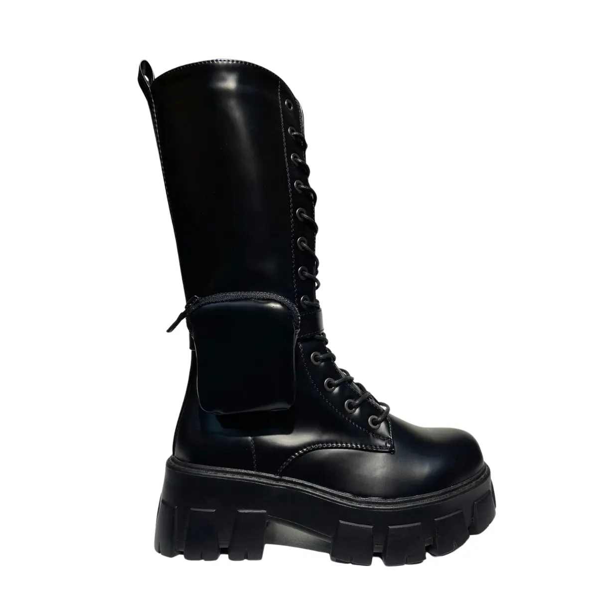 Botas Dark caña alta con bolsito