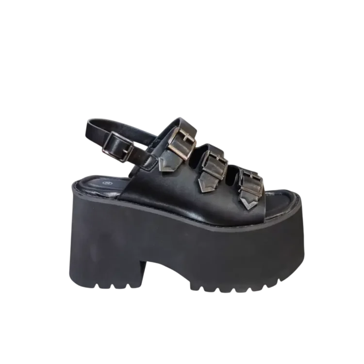 Sandalias Plataforma Triple Hebillas