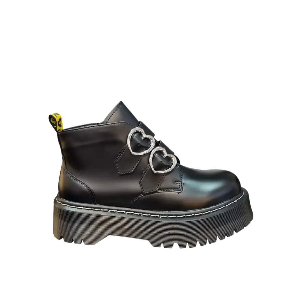 Botin Plataforma Con Hebilla Corazon