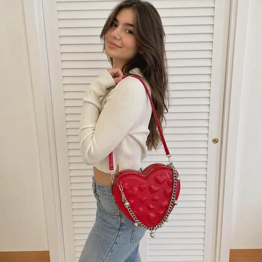 Cartera Corazon Efecto Puff